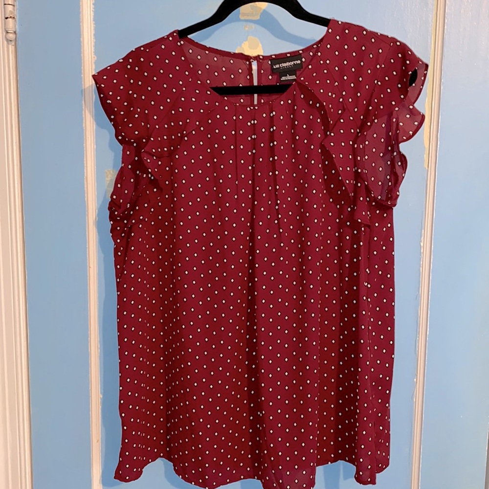 Liz Claiborne flutter sleeve blouse